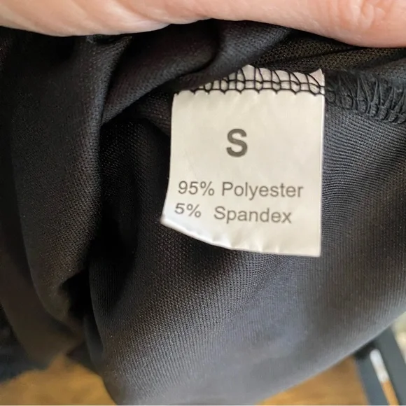 AlvaQ black v-neck chiffon blouse with sheer balloon sleeves size S - Picture 6 of 9